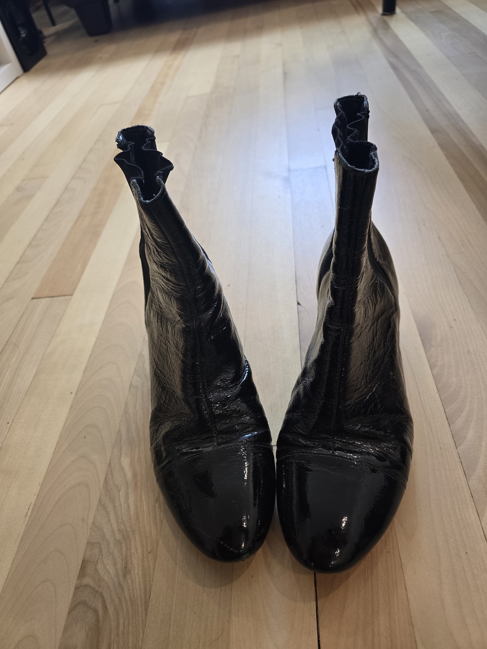 Rebecca Minkoff Black Patent Leather Ankle Booties